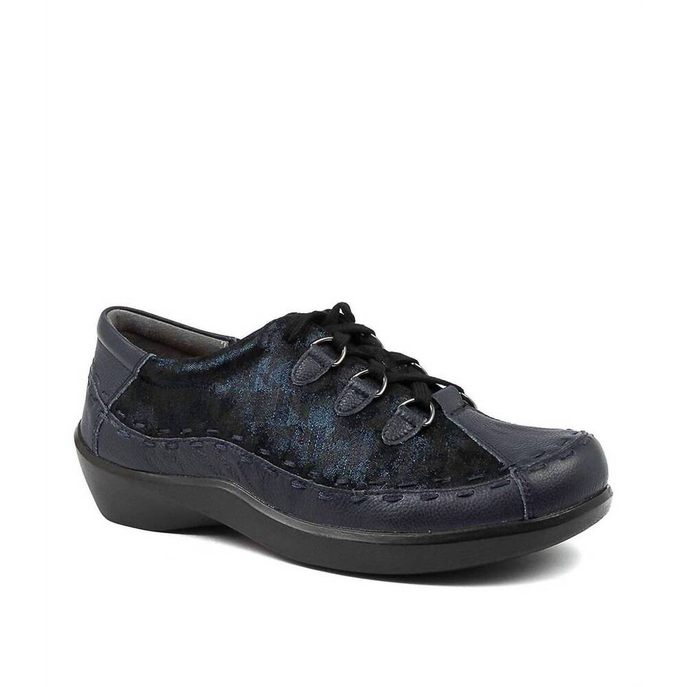 NEW ZIERA women’s allsorts shoe – extra wide in navy swirl leather